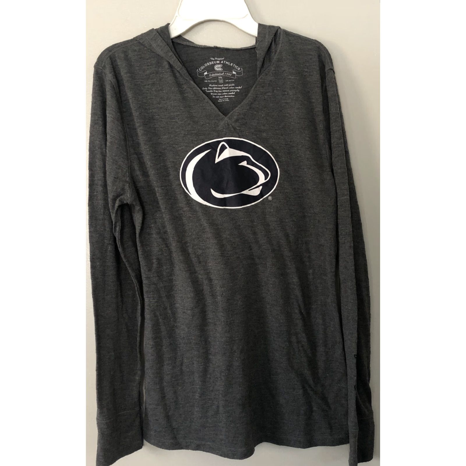 Vintage VINTAGE Penn State PSU Nittany Lions pullover hooded Logo Long Sleeve Gray Shirt Womens Size M / US 6-8 / IT 42-44 - 2 Thumbnail
