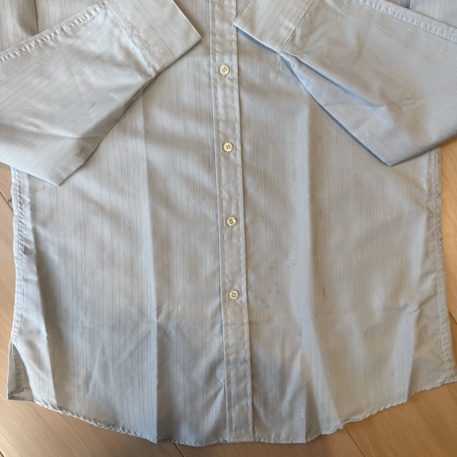 Vintage × Yves Saint Laurent Vintage Yves Saint Laurent Shirt 15.5 Gray 90s Designer Size US XL / EU 56 / 4 - 5 Thumbnail