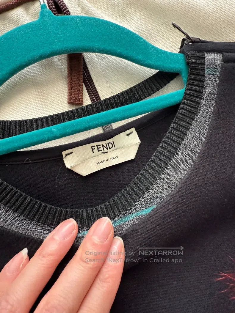 Fendi Fendi Short hoodie with patchwork design of sheepskin and Size XS / US 0-2 / IT 36-38 - 5 Thumbnail