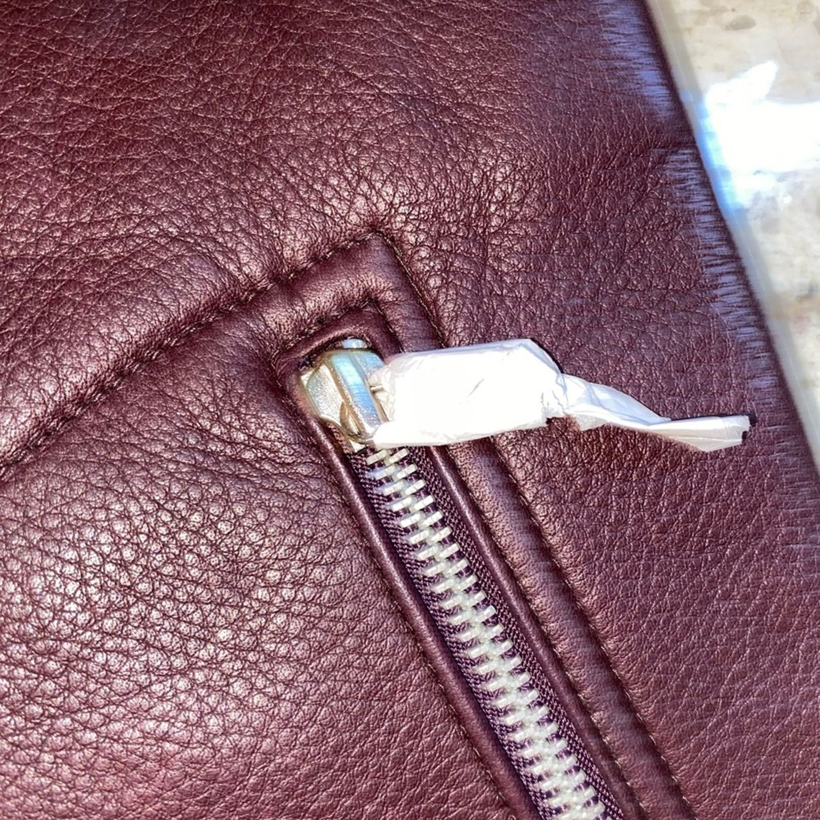 Gap New $200 GAP Oxblood Leather Zip Pocket Mini sz 0 NWT Size 25" / US 0 / IT 36 - 4 Thumbnail