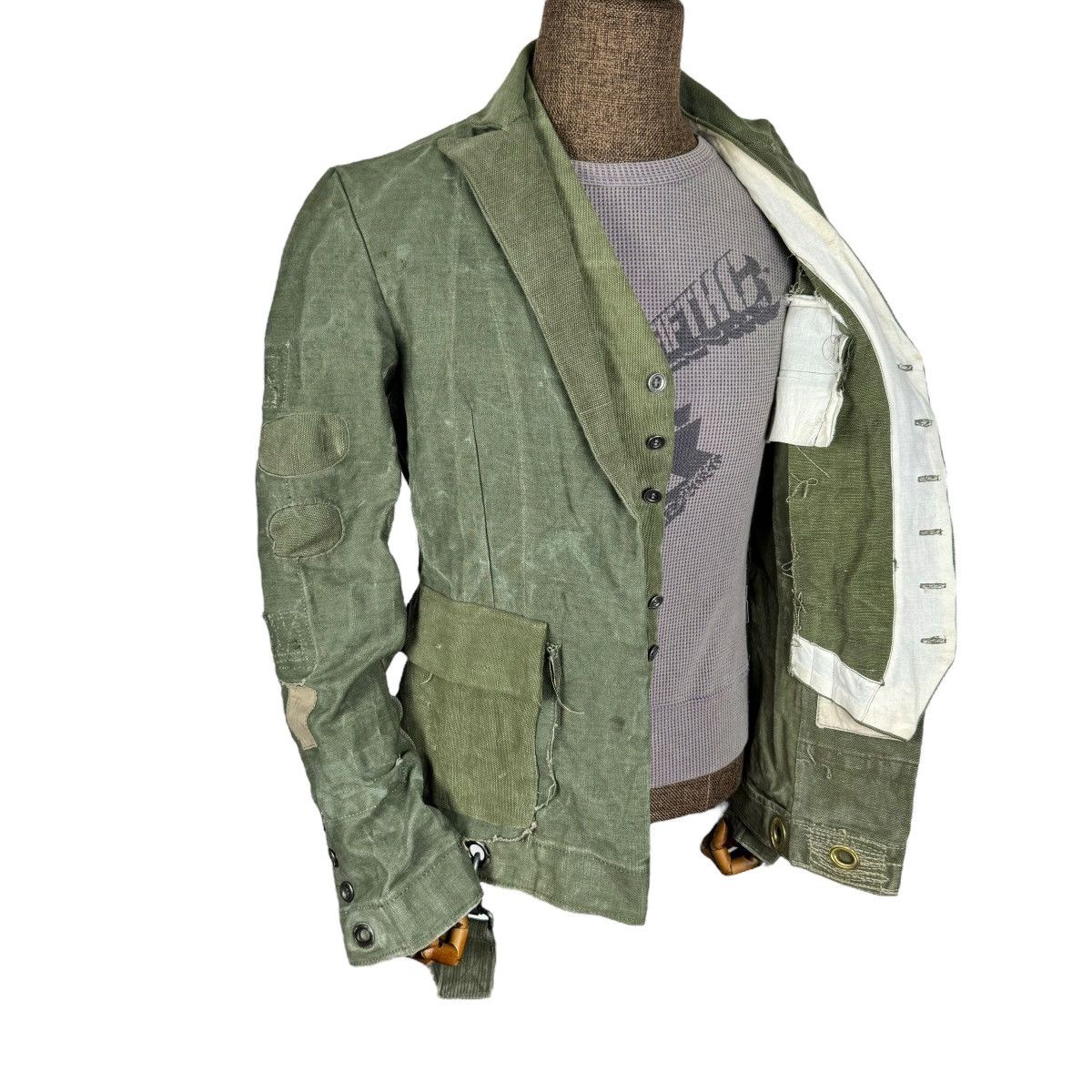 Greg Lauren ☀️GREG LAUREN LINEN DUFFLE MILITARY JACKET Size US S / EU 44-46 / 1 - 4 Thumbnail