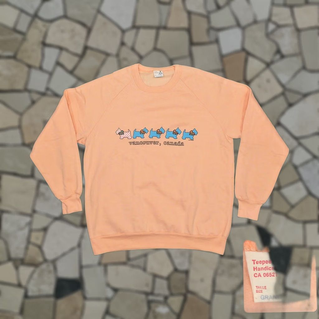 Vintage 80s Scottie Dog Vancouver Sweatshirt Womens XL Peach Raglan Teepee Handicrafts Size XL / US 12-14 / IT 48-50 - 1 Thumbnail