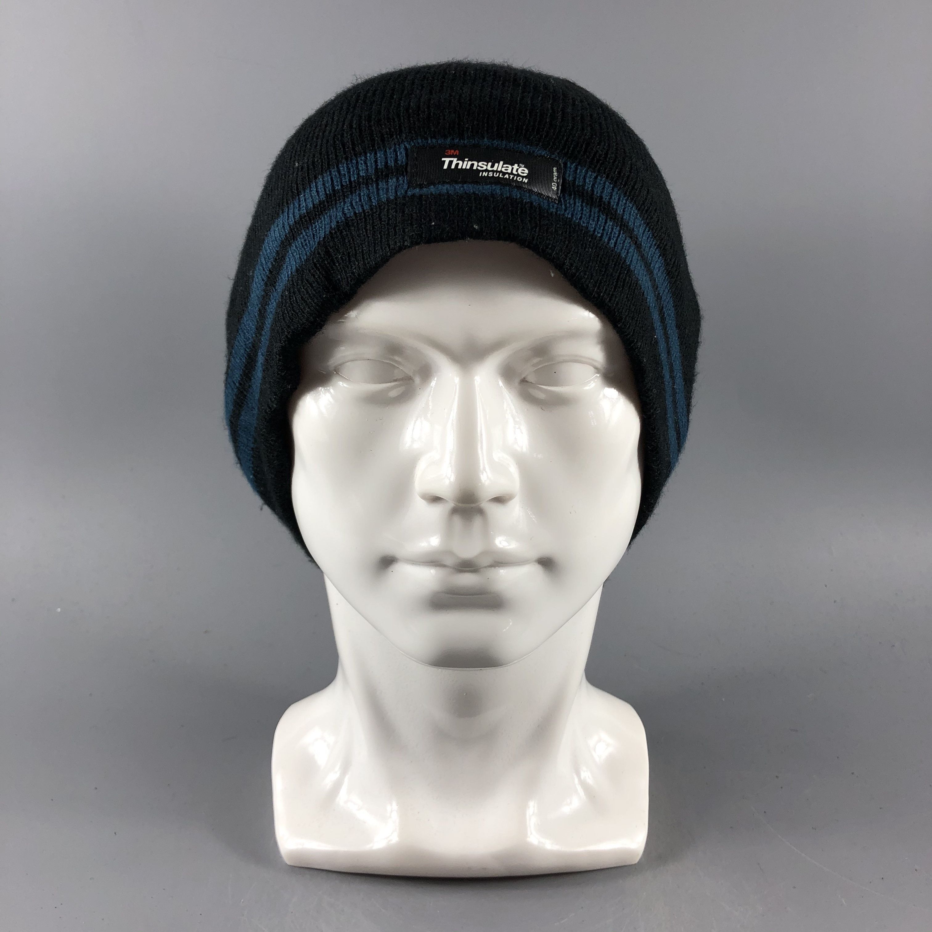 image of Thinsulate Insulation Hats Stripe Beanie Snow Hat B913, Men's