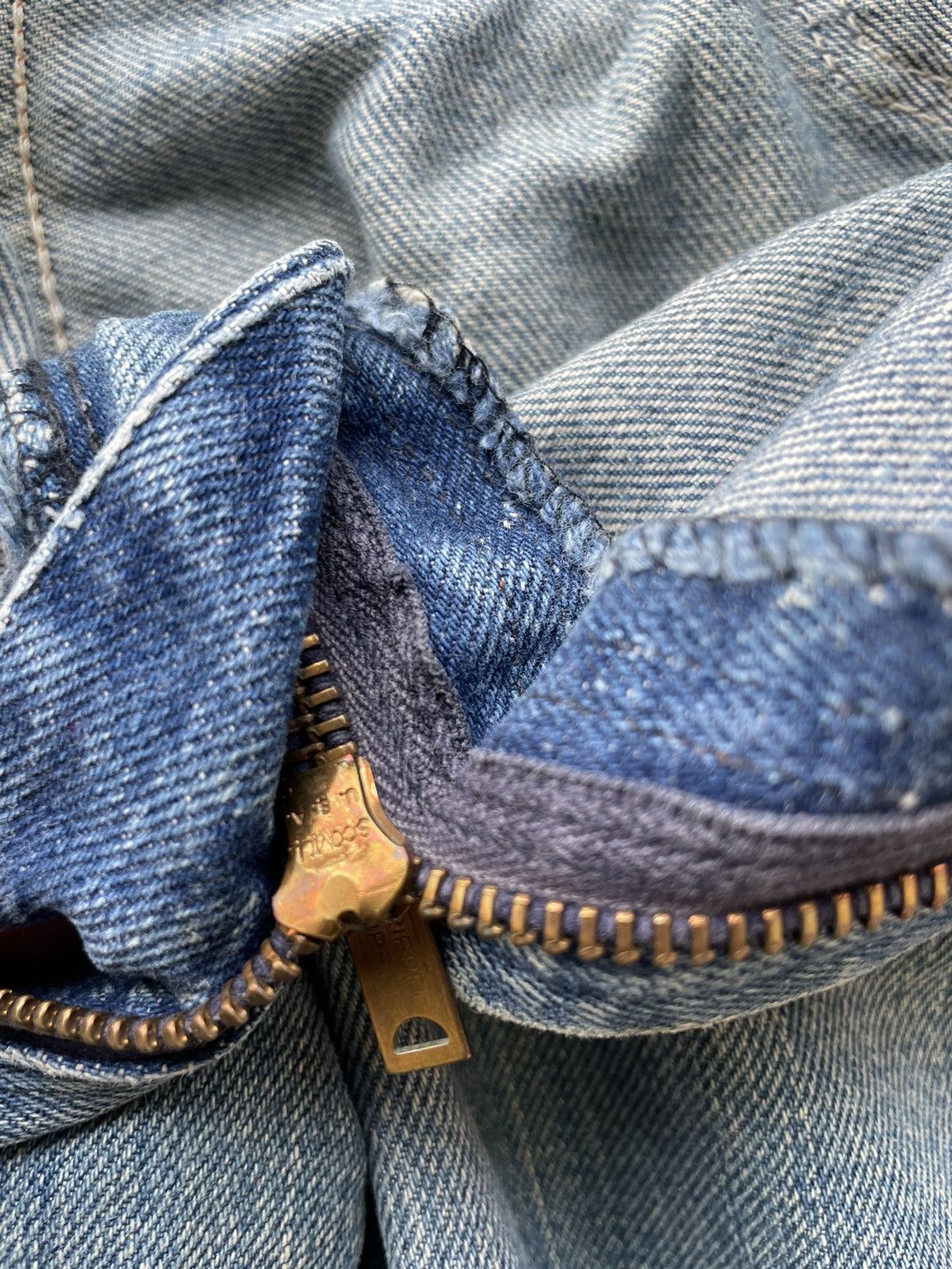 Vintage Vintage 50s selvage jeans unbranded distressed Size US 39 - 12 Thumbnail