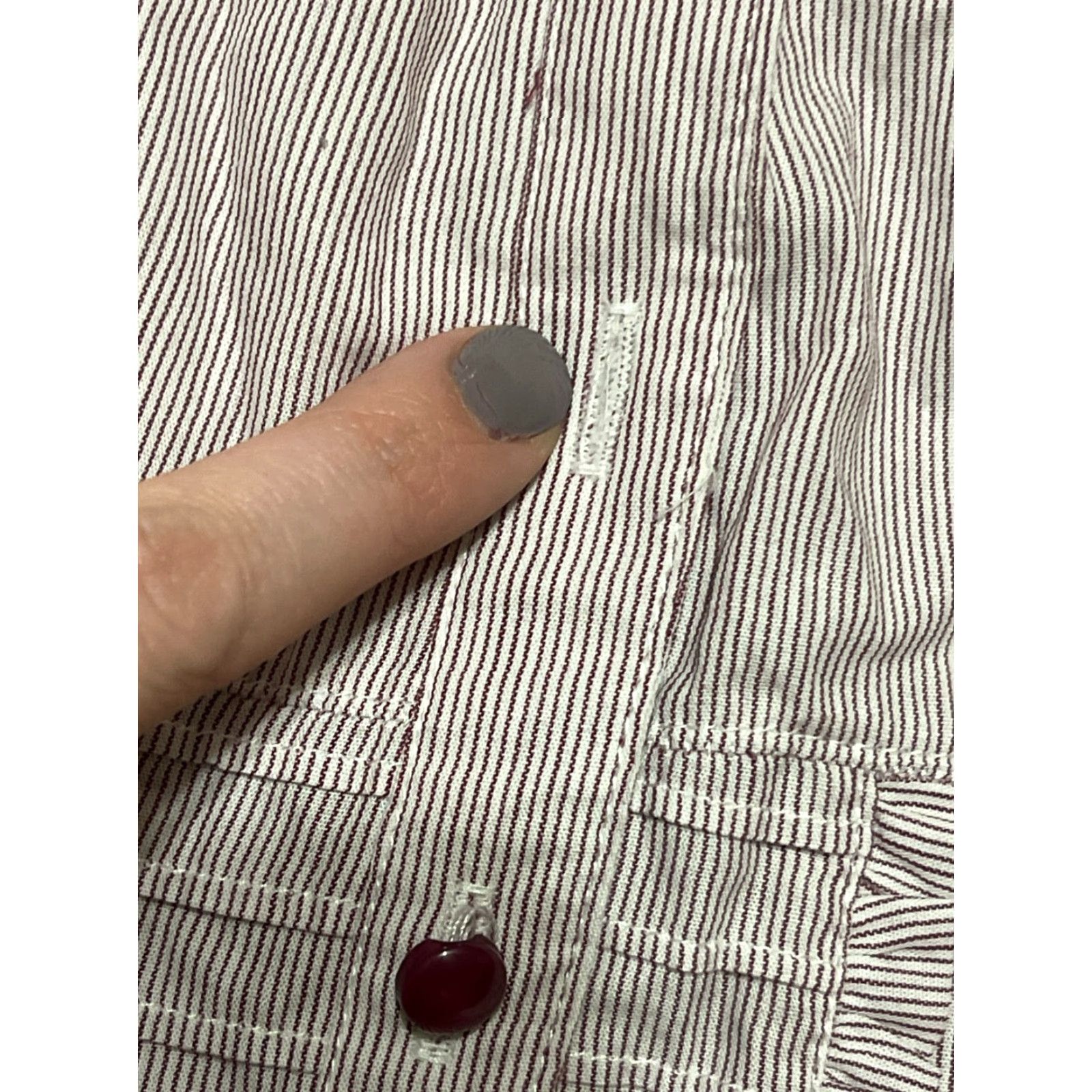 Vintage Westbound Shirt Women's Size 18 White Red Striped Button Up V-neck Size XXL / US 16-18 / IT 52-54 - 3 Thumbnail