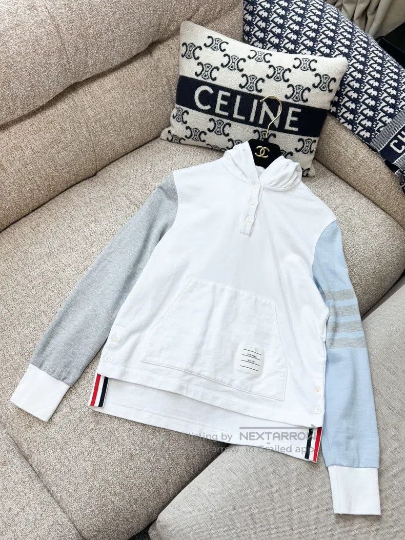 Thom Browne Thom Browne Blue and White Color Block with Gray Long Slee Size XS / US 0-2 / IT 36-38 - 1 Thumbnail