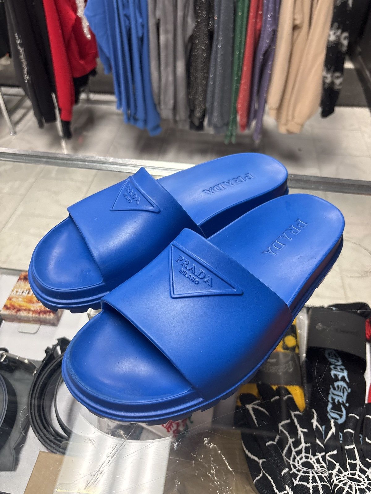 Prada Prada Rubber slides blue Size US 11 / EU 44 - 1 Thumbnail