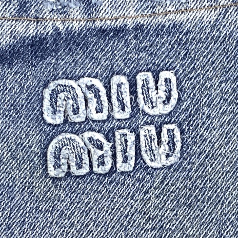 Miu Miu Miu Miu Blue Washed Logo Embroidered Denim Skirt K26WX Size 30" / US 8 / IT 44 - 6 Thumbnail