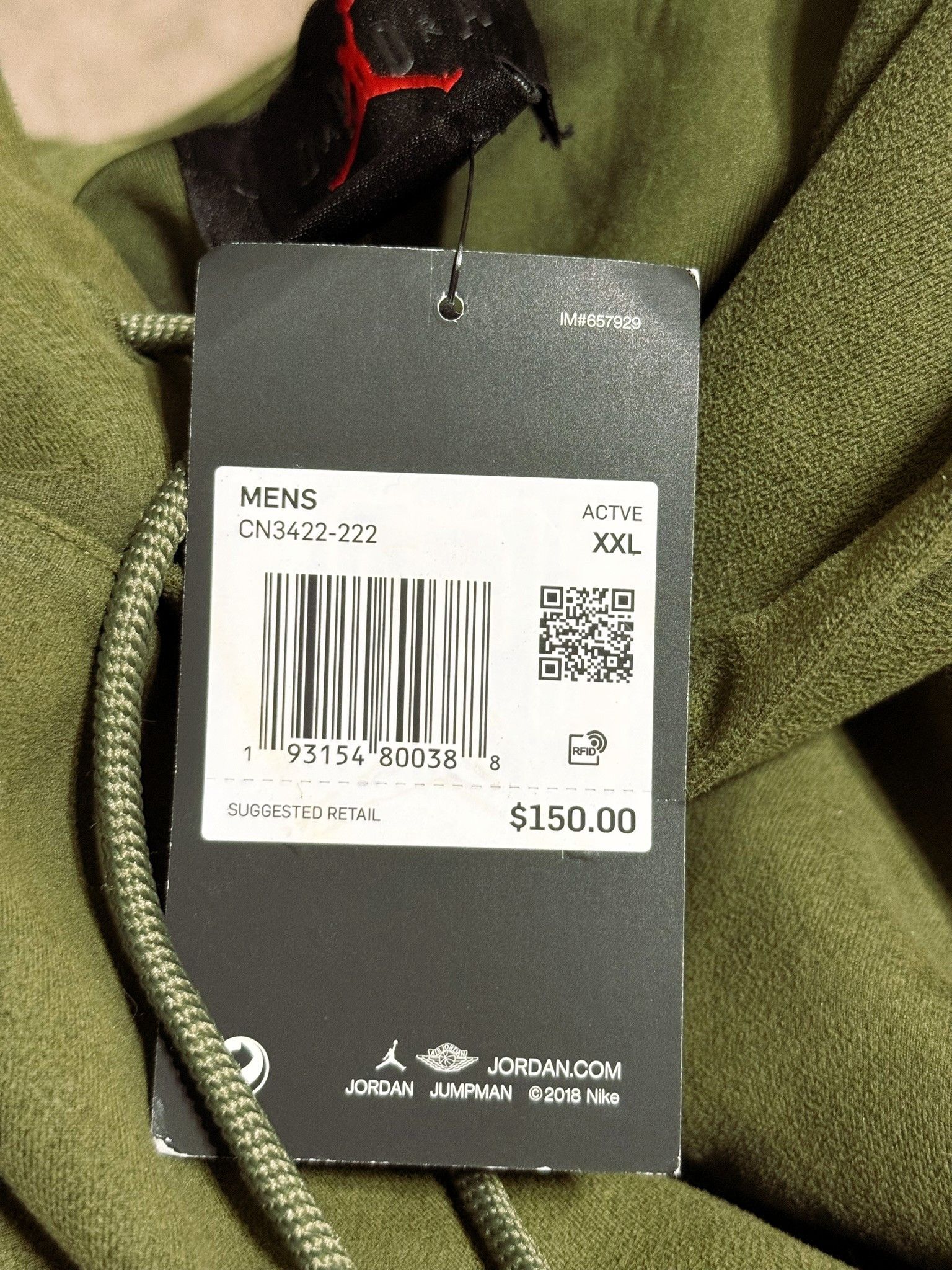 Jordan Brand Travis Scott Jordan Washed Suede Hoodie, Medium Olive Size US XXL / EU 58 / 5 - 7 Thumbnail
