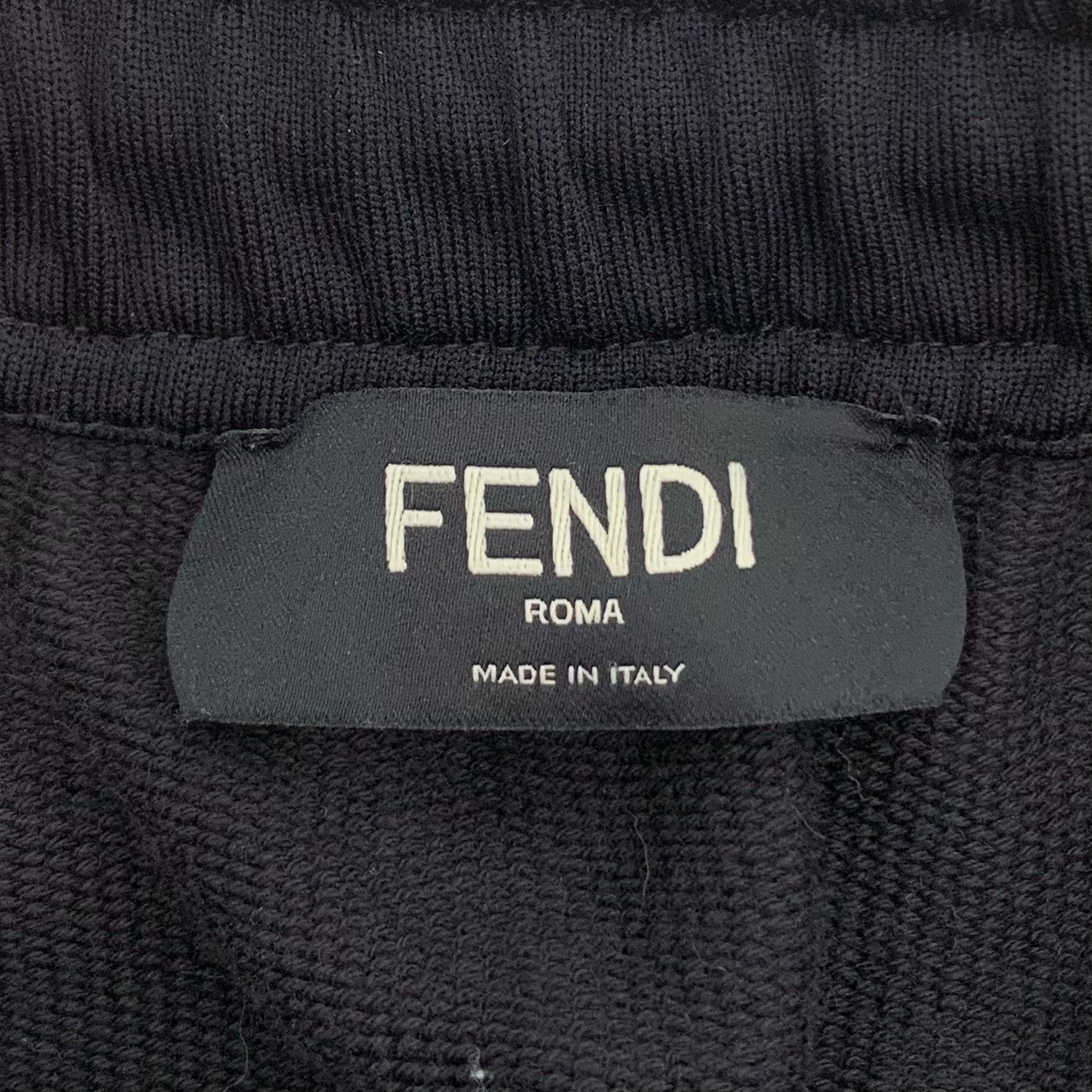 Fendi Fendi Mens Black Drawstring Logo Sweatpants Size 46 Made In Size 42" / US 20 - 2 Thumbnail