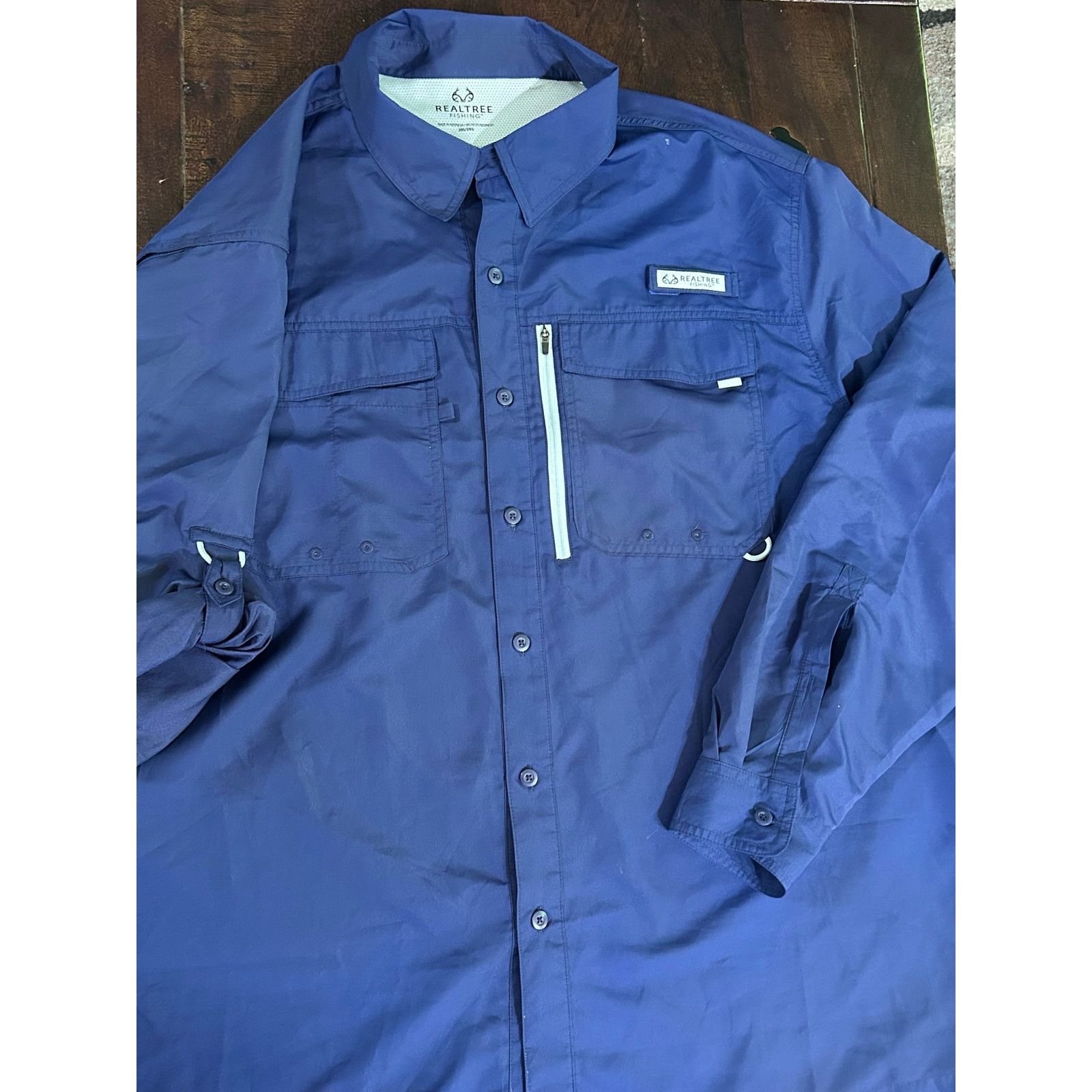 Realtree REALTREE Fishing Shirt Men’s Size 2XL navy Blue Long Sleeve Size US XXL / EU 58 / 5 - 2 Thumbnail