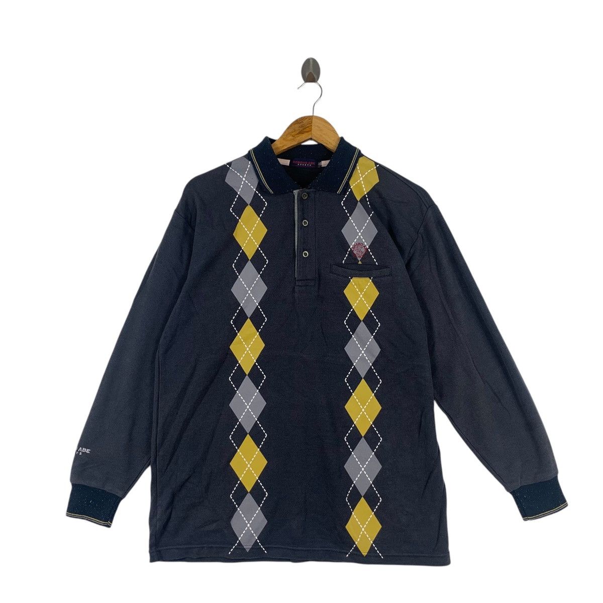 Vintage Vintage KENSHO ABE SPORTS Collection Argyle Polo Tee Shirt Size US M / EU 48-50 / 2 - 1 Thumbnail