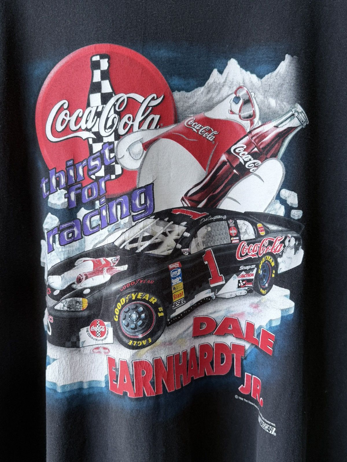 NASCAR VTG 90s Dale Earnhardt Coca Cola Nascar Racing T-Shirt Tee Size US XL / EU 56 / 4 - 3 Thumbnail