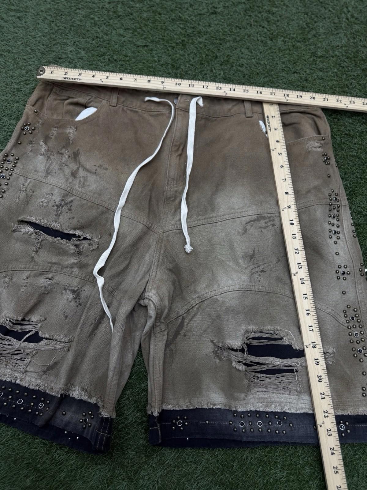 Vale Valley Denim Studded Shorts Size 38 (Brand New) Tan/Black Size US 38 / EU 54 - 7 Thumbnail