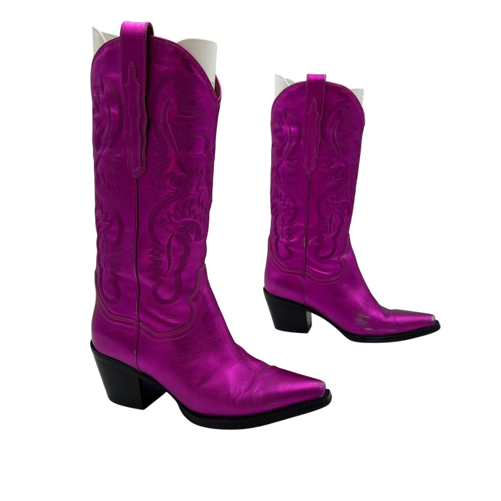 Jeffery Campbell Dagget Western Boot In Metallic Leather