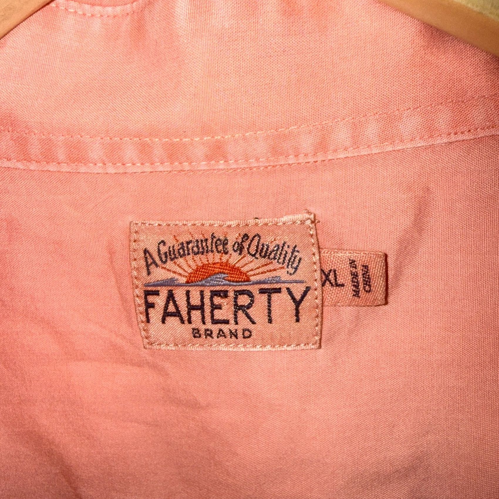 Faherty Faherty Pink Button-Up Shortsleeve Shirt Mens XL Size Regular Short Sleeve button-up Shirt Pink Mens XL Size US XL / EU 56 / 4 - 3 Thumbnail
