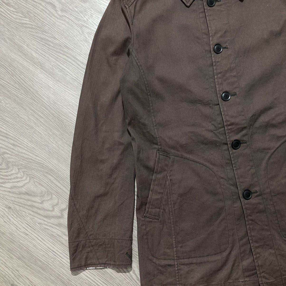 Michel Klein Vintage Michel Klein Homme Paris Coated Jacket Brown Luxury Size US L / EU 52-54 / 3 - 8 Thumbnail