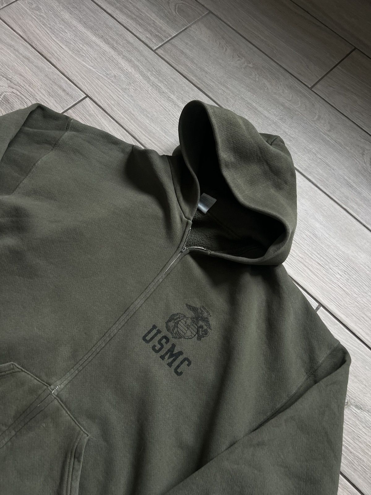 Vintage 90s USMC Zip Hoodie Soffee Vintage Size US XXL / EU 58 / 5 - 6 Thumbnail