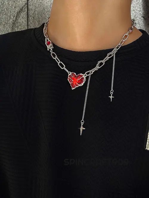 VIBE Red Hearth Necklace Size ONE SIZE - 4 Thumbnail