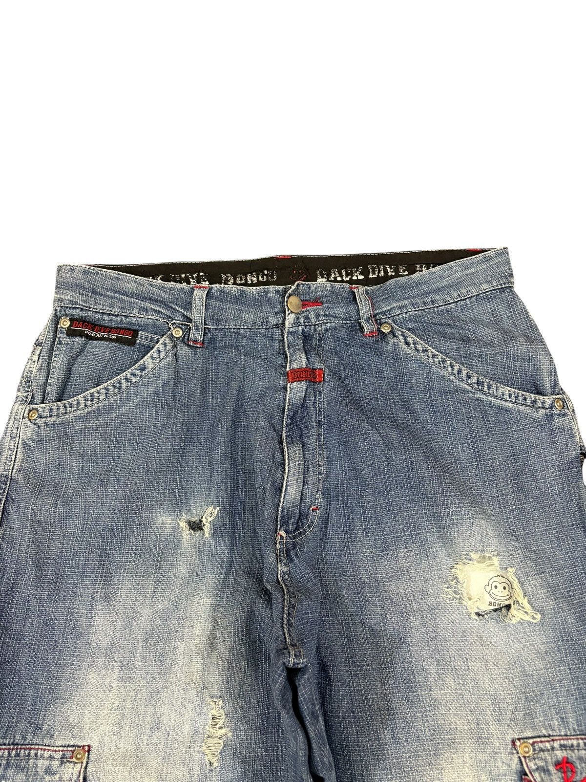 Japanese Brand Vintage Japanese Cargo Faded Wash Distress Baggy Skate Jeans Size US 34 / EU 50 - 4 Thumbnail