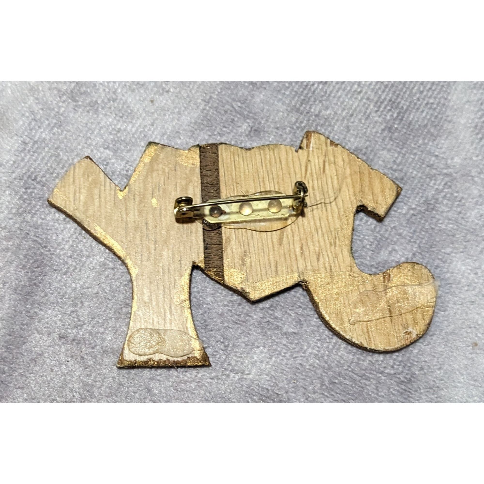 Other Vintage Handmade Gold Shimmer Wooden Joy Jesus Brooch Size ONE SIZE - 4 Thumbnail