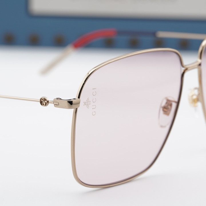 Gucci Gucci GG0394S 004 Women Sunglasses Gold Square Frame Size ONE SIZE - 9 Thumbnail