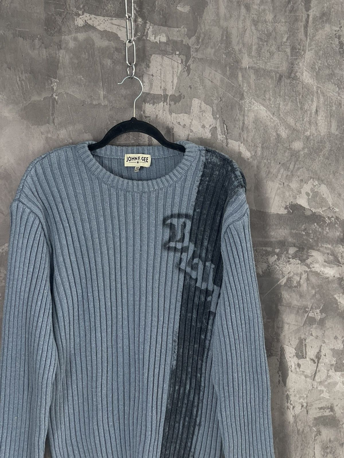 Diesel × Japanese Brand × Vintage Vintage Y2K Diesel Style Distressed Punk Sweater striped Size US L / EU 52-54 / 3 - 4 Thumbnail