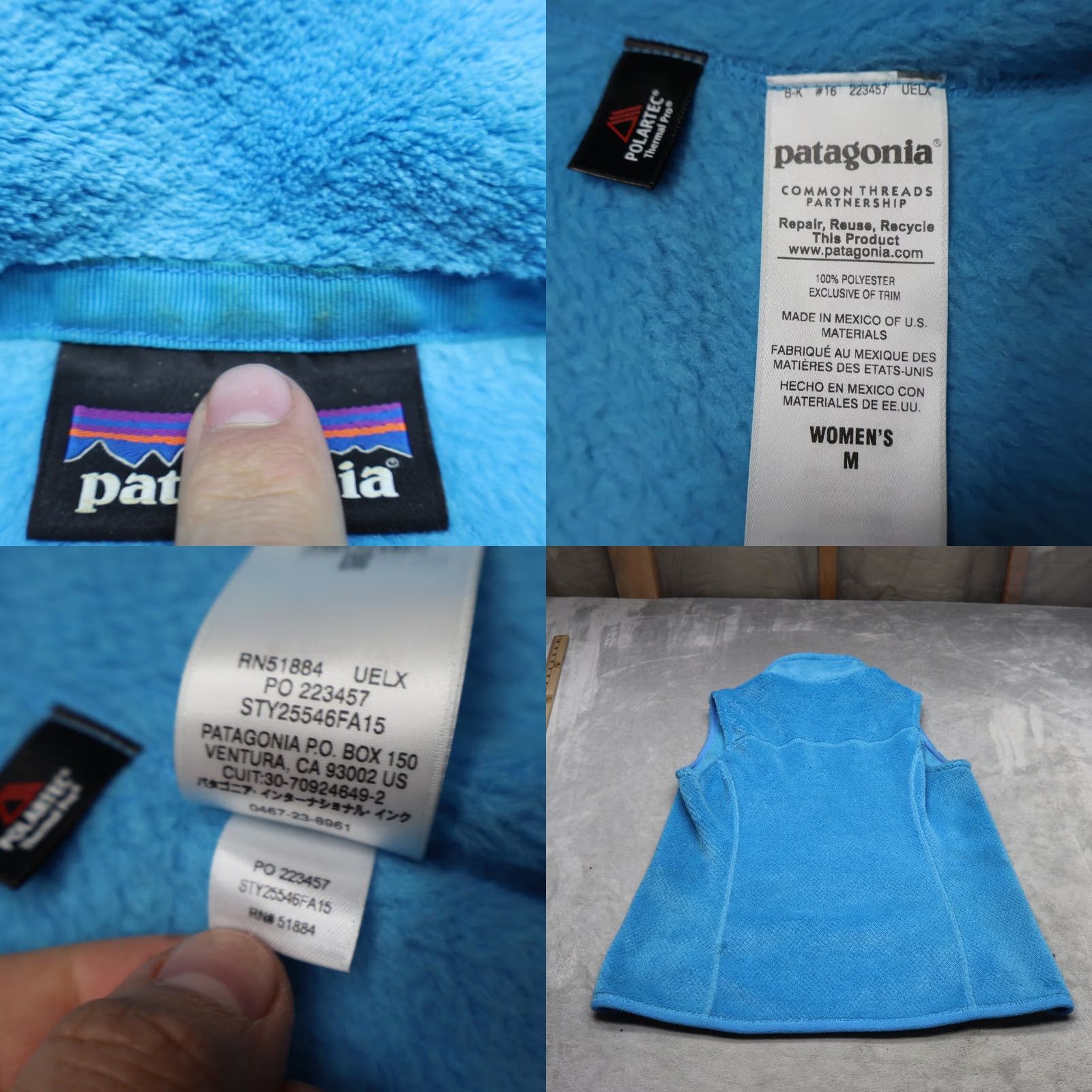Patagonia Patagonia Re-Tool Vest Women M Blue Polartec Fleece Full Zip Outdoor Hiking Size M / US 6-8 / IT 42-44 - 8 Thumbnail