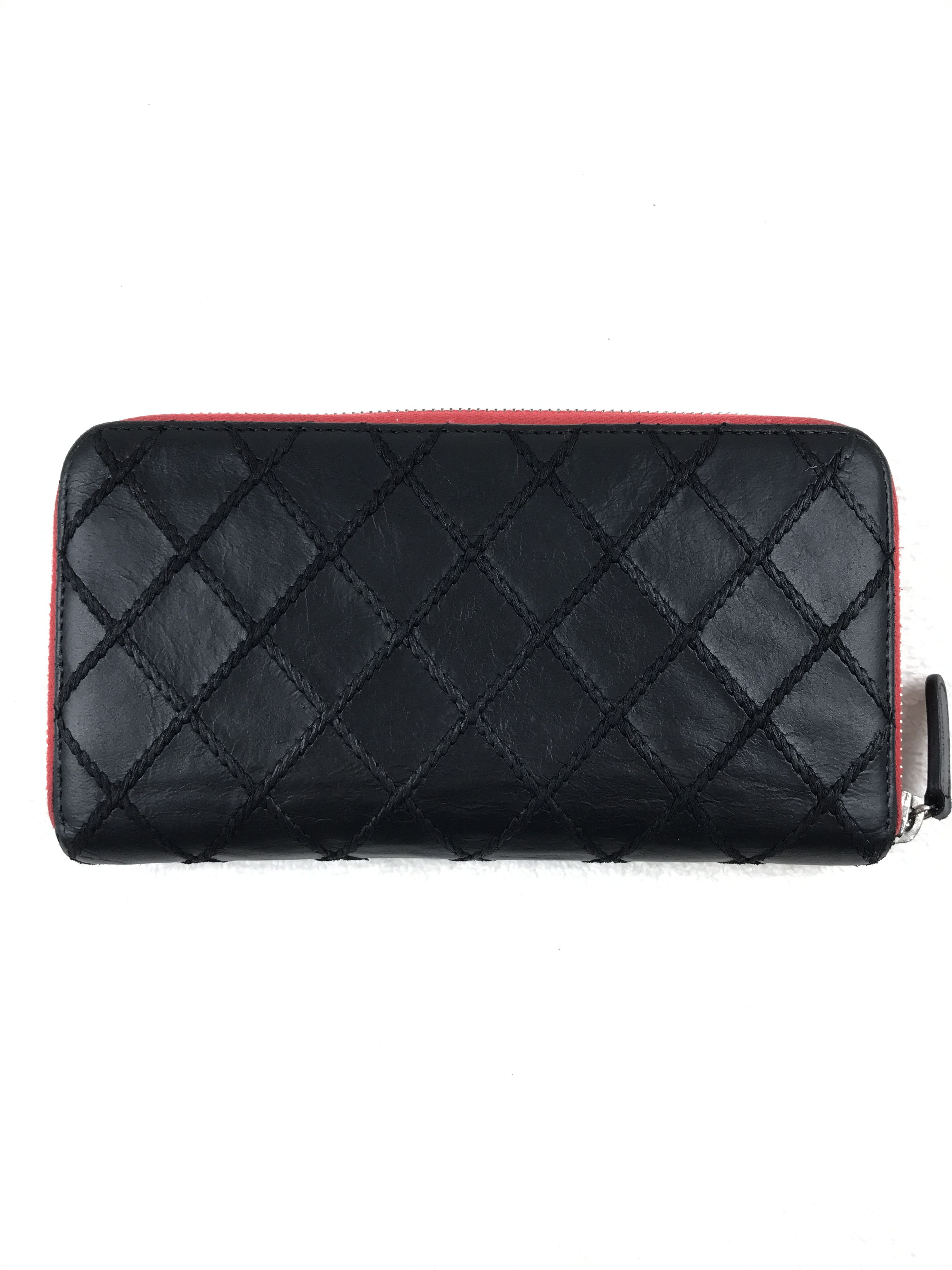 Chanel × Vintage Vintage Chanel Stitched Quilted Zip Around Long Wallet Size ONE SIZE - 2 Thumbnail