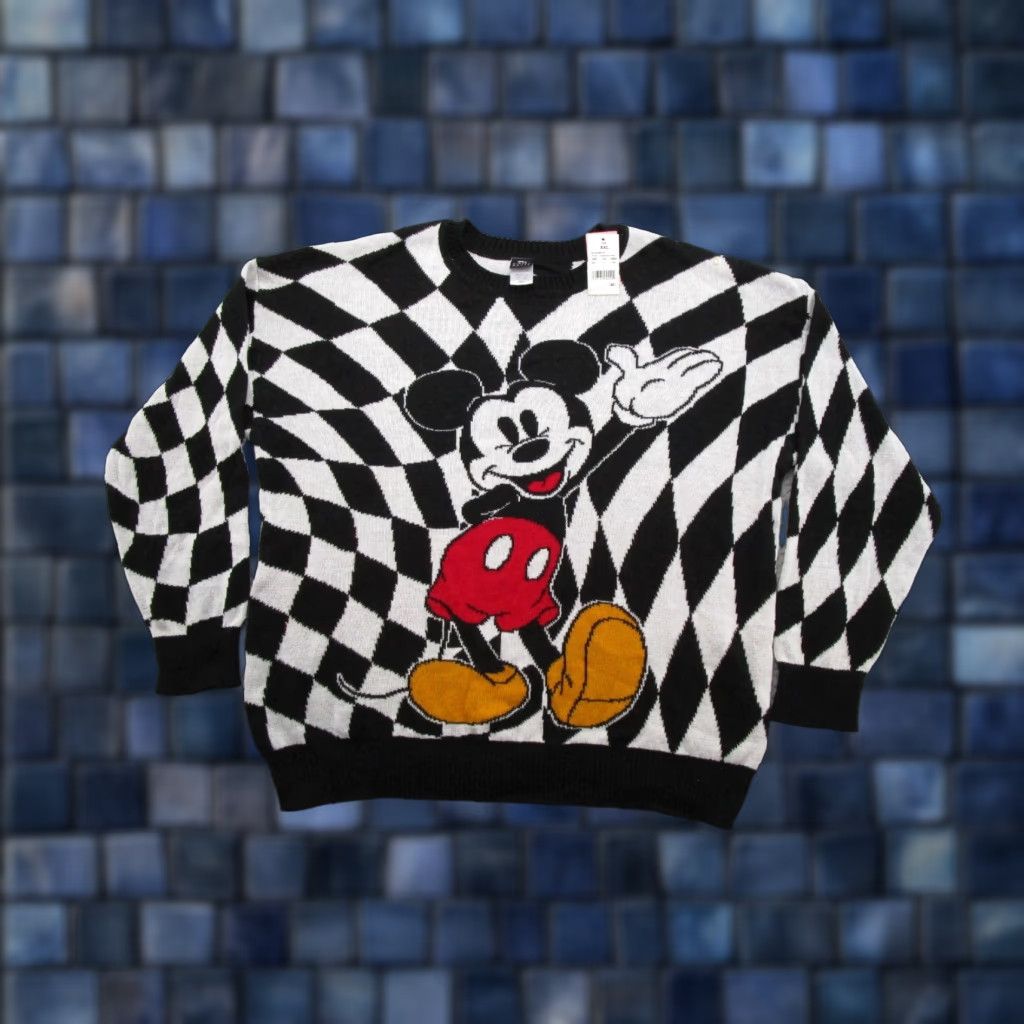 Disney Disney Mickey Mouse Checkered Knit Pullover Sweater Women 2XL Multicolor Size XXL / US 16-18 / IT 52-54 - 1 Thumbnail