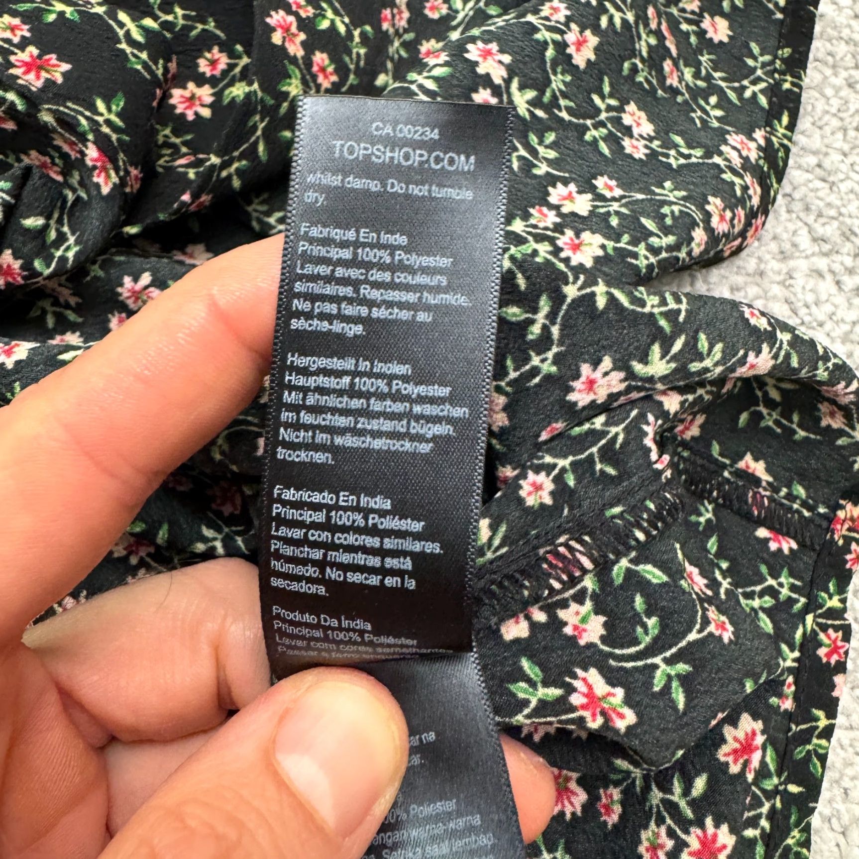 Topshop Topshop Dress Womens Mini Puff Sleeve High Neck Black Floral 8 Size M / US 6-8 / IT 42-44 - 7 Thumbnail