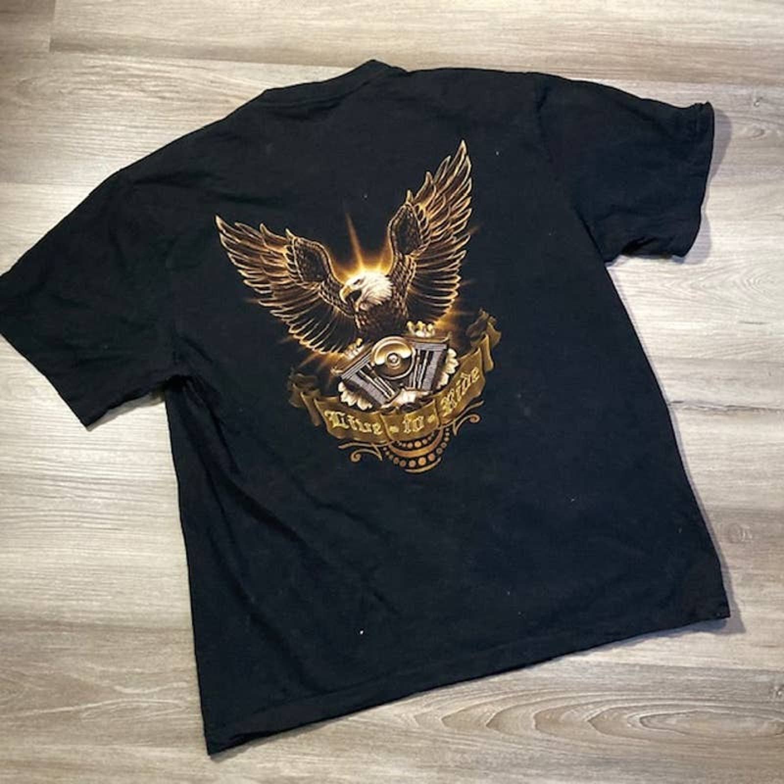 Other Rock Eagle Ride With Pride Short Sleeve Graphic Tshirt Black Size US XL / EU 56 / 4 - 7 Thumbnail