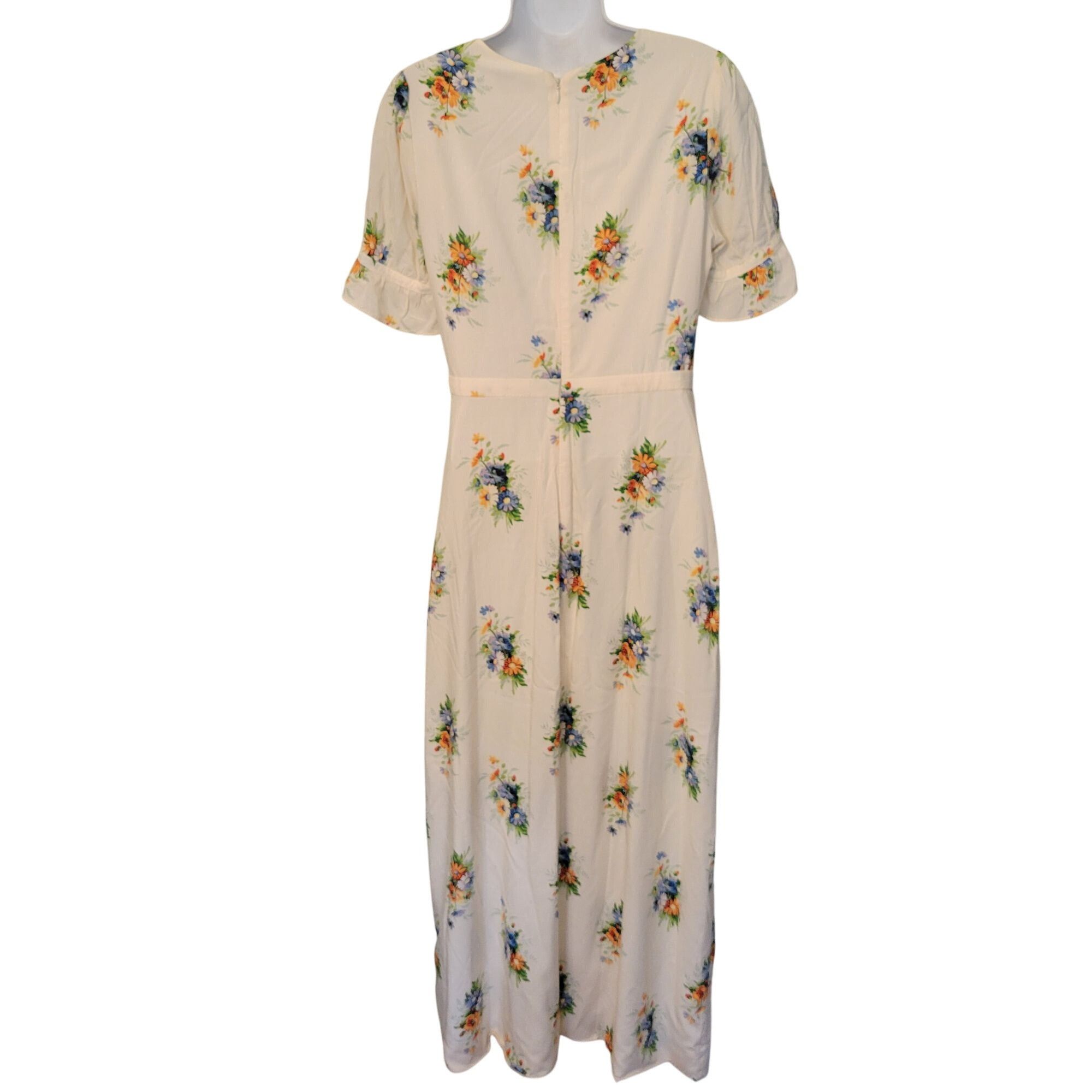 Madewell Madewell 6 Floral Wrap Ivory Ruffle Sleeve Maxi Dress Classi Size M / US 6-8 / IT 42-44 - 4 Thumbnail