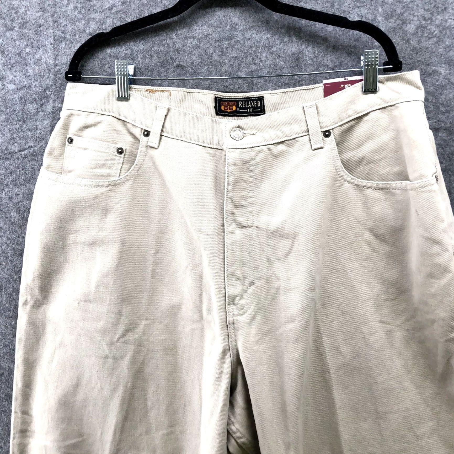 Route 66 NWT Route 66 Relaxed Fit Chino Jeans 5 Pocket Womens 20P Beige Canvas Denim Shirt? Size 42" / US 20 - 3 Thumbnail