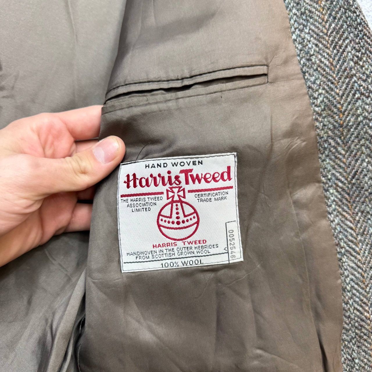 Harris Tweed Harris Tweed Blazer Handwoven 80s Scottish Wool Herringbone Size 42R - 2 Thumbnail