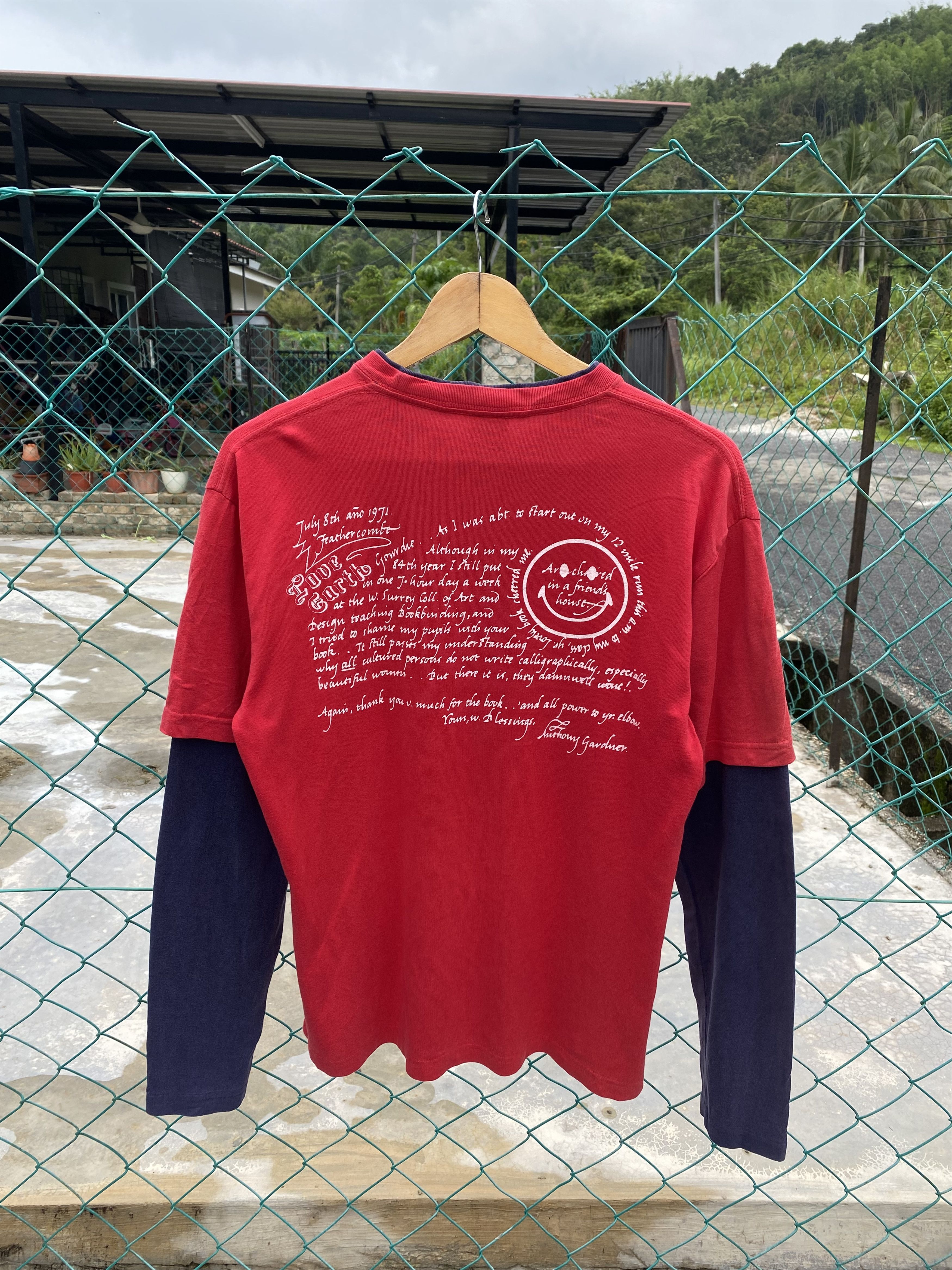 Japanese Brand Love earth double sleeve tshirts Size L / US 10 / IT 46 - 2 Thumbnail
