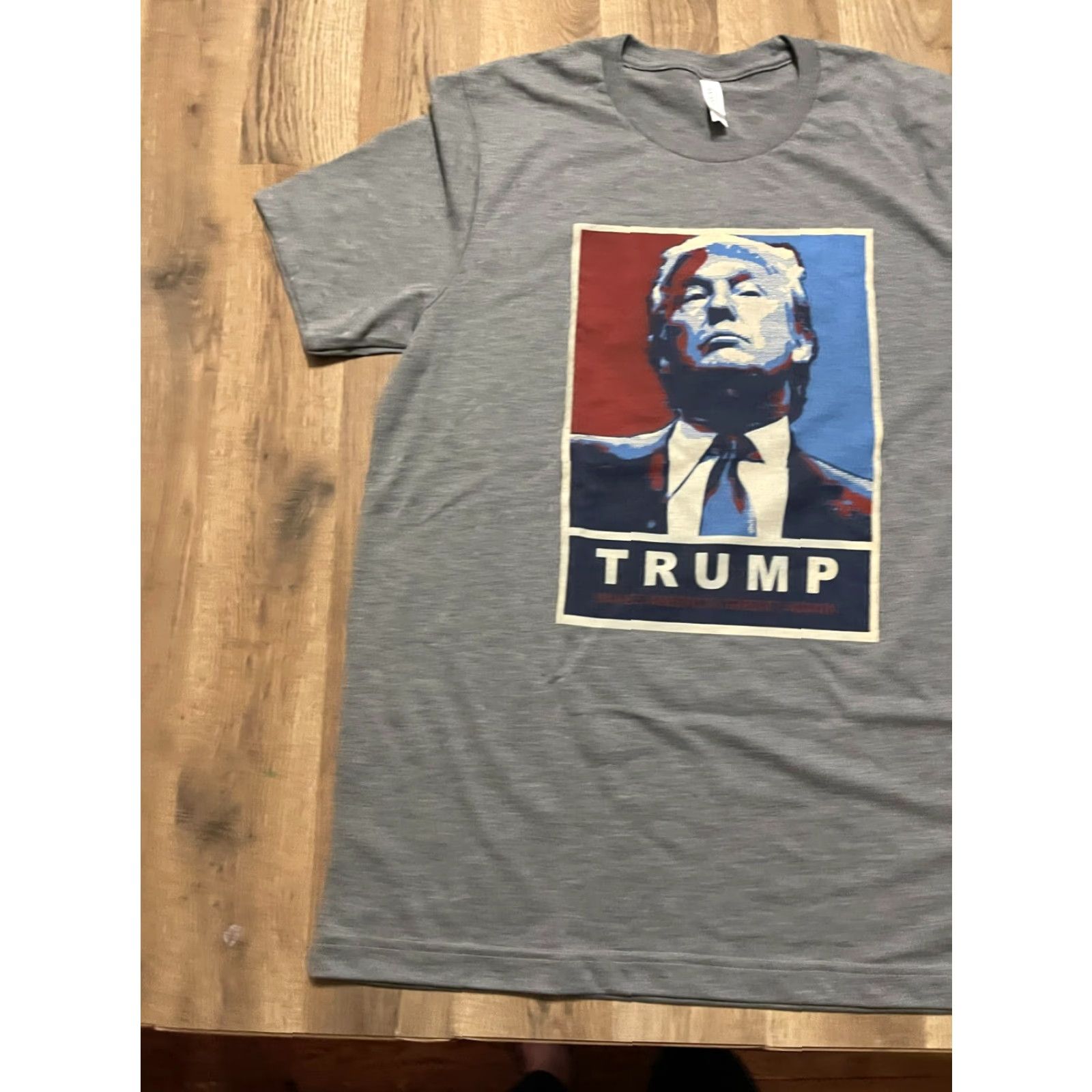 Vintage Bella + Canvas Shirt Mens L Gray Red White Blue President Trump T-Shirt Short Sleeve Solid Casual Boys? no—gender Men. End. Size US L / EU 52-54 / 3 - 3 Thumbnail
