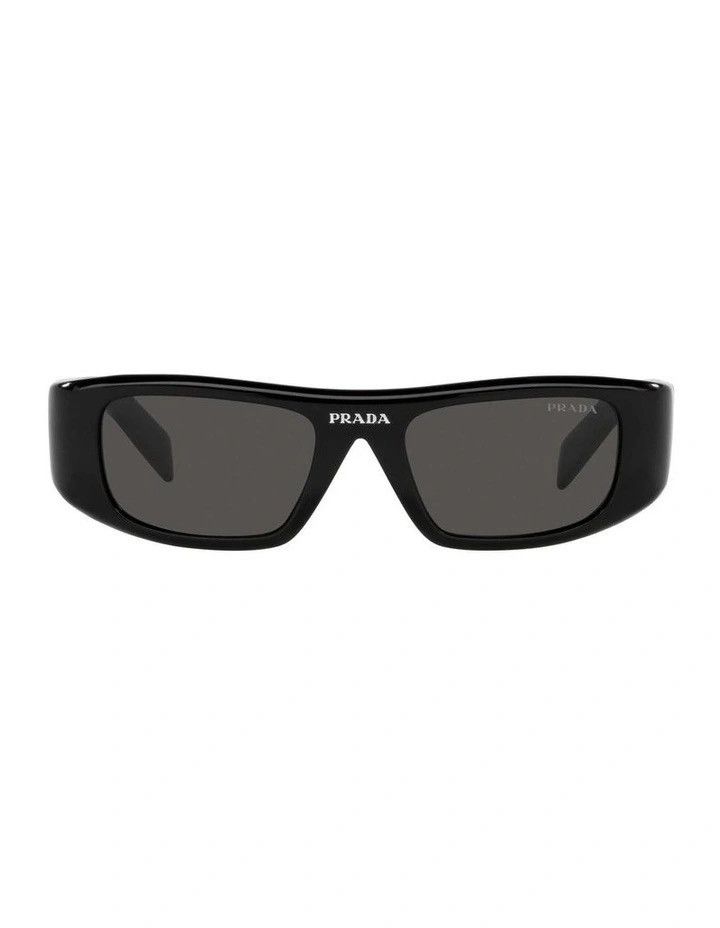 Prada Prada Wrap Rectangle Sunglasses – Black Size ONE SIZE - 1 Thumbnail
