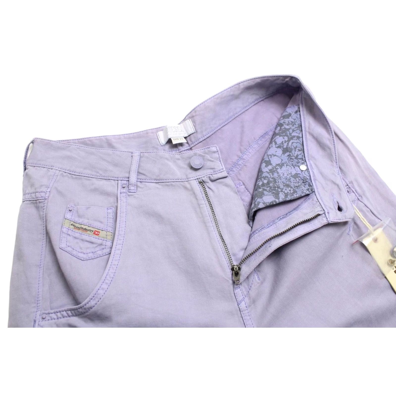 Diesel DIESEL Trousers Women's W27 Linen Blend Tapered Fit Zip Fly Purple Casual Trousers Size 27" / US 4 / IT 40 - 4 Thumbnail