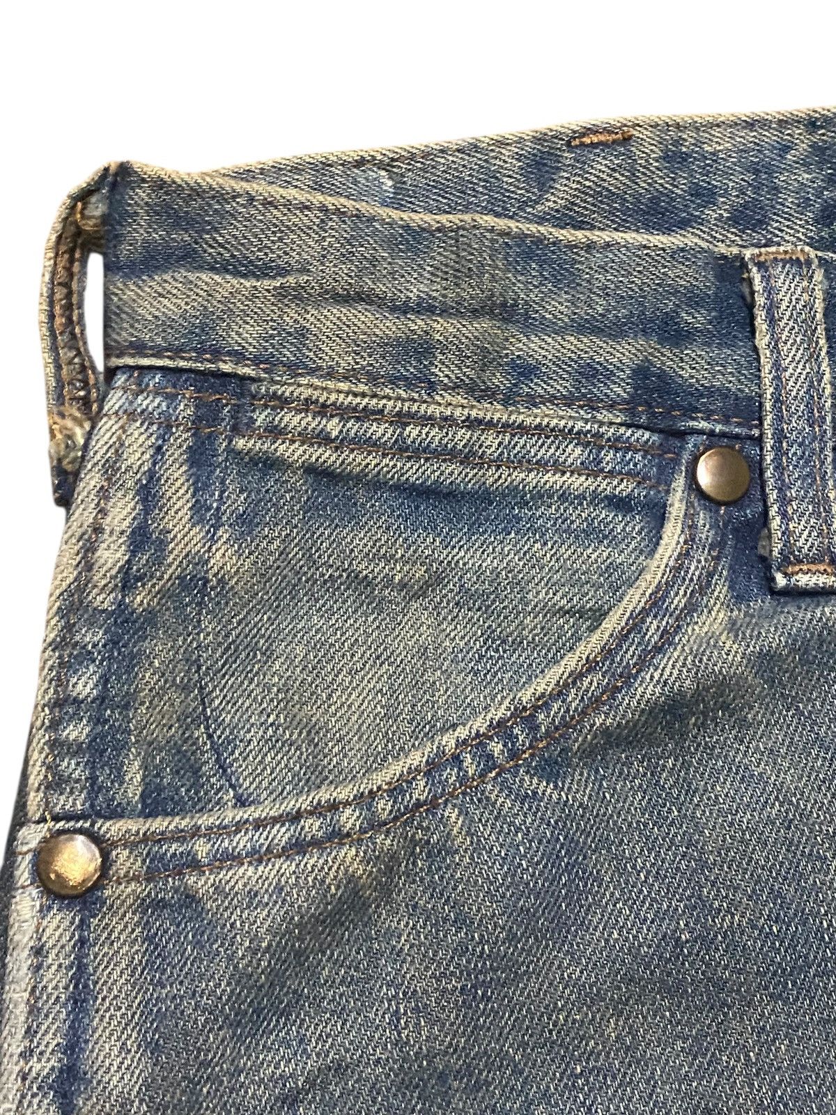 Sandro Vintage Wrangler Sanforized Mud Wash Distressed Flare Jeans Size US 27 - 7 Thumbnail