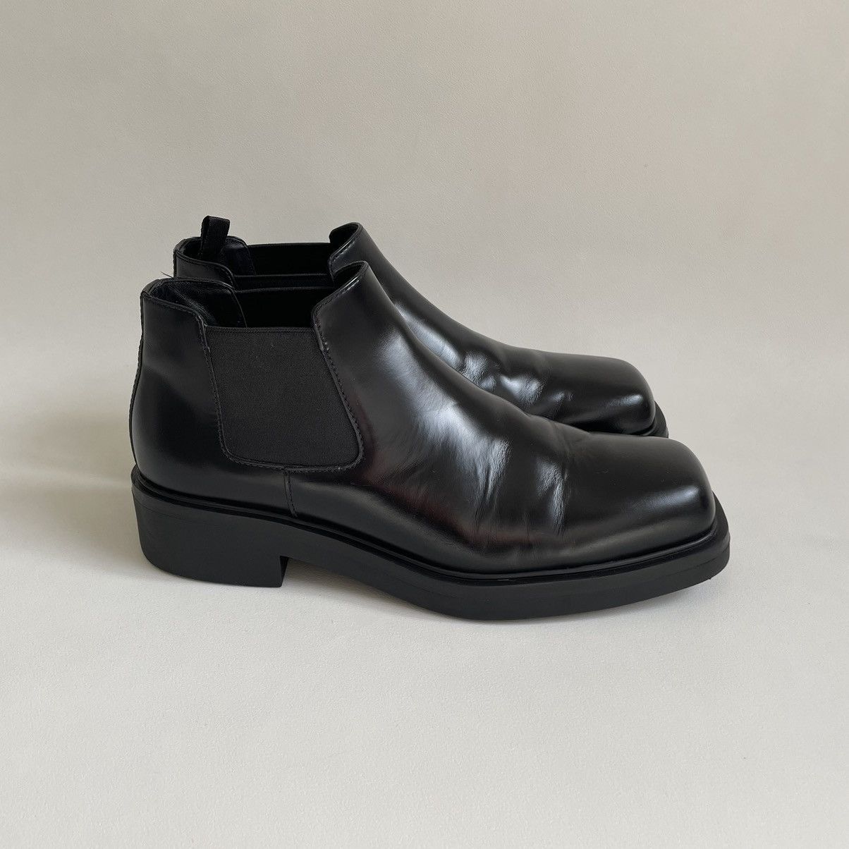 Prada Black Leather ‘Square Toe Boots’ Size US 10.5 / EU 43-44 - 2 Thumbnail
