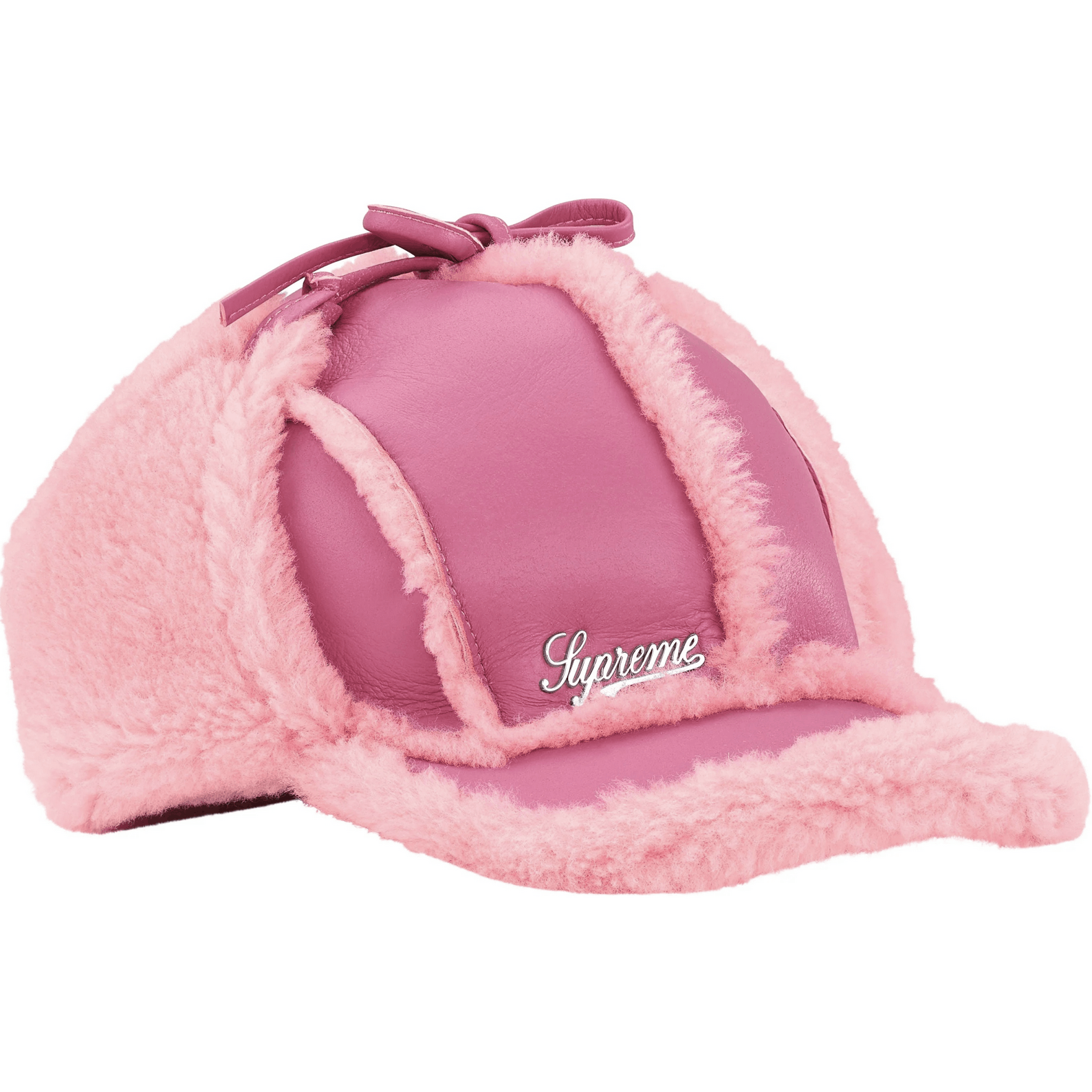 Supreme Supreme Shearling Lined Earflap Cap in Pink Size ONE SIZE - 1 Thumbnail