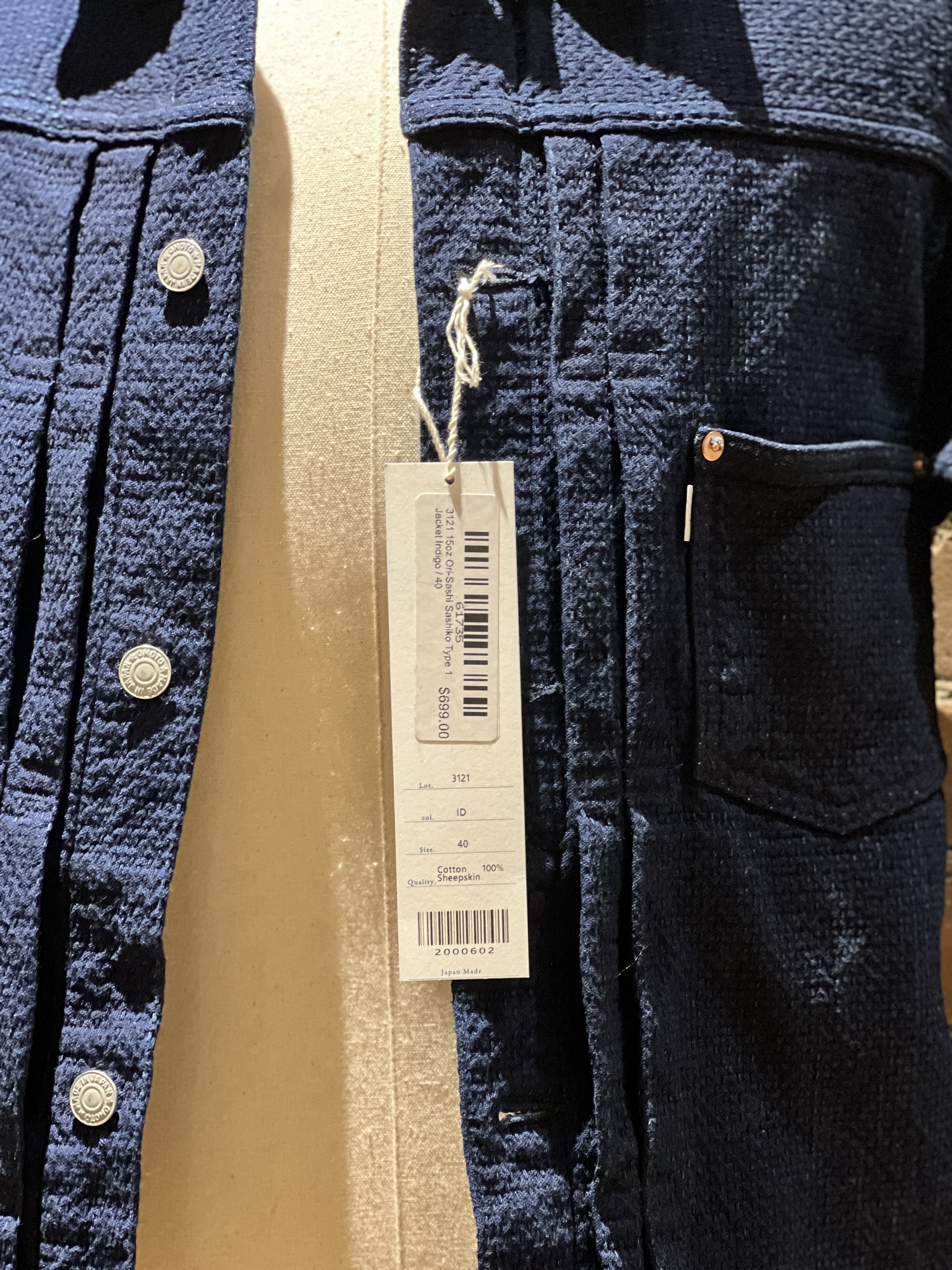 Other Omoto Denim 3121 15oz Ori-Sashi Sashiko Type 1 Jacket Size US M / EU 48-50 / 2 - 6 Thumbnail