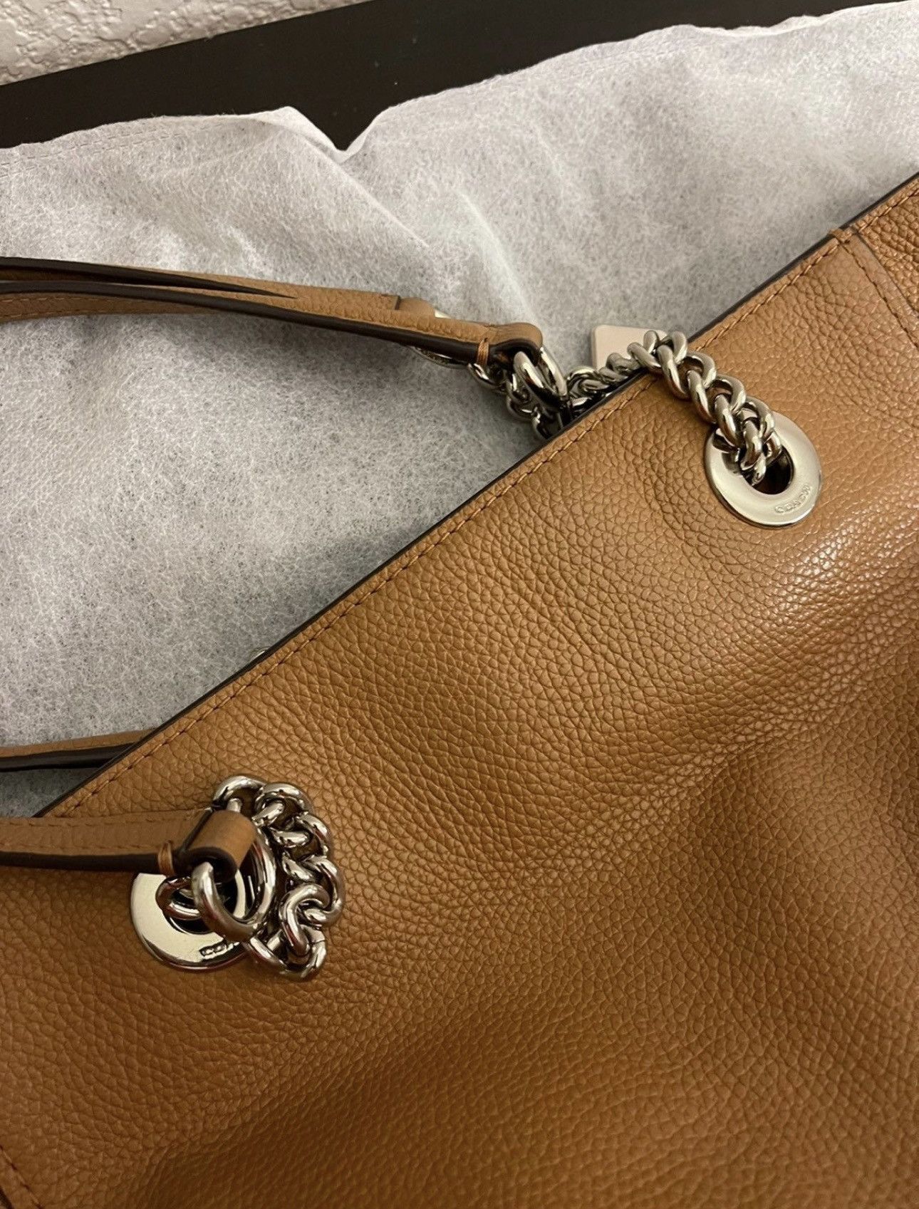 Coach Coach Turnlock Chain Tote Leather in Brown color Size ONE SIZE - 5 Thumbnail
