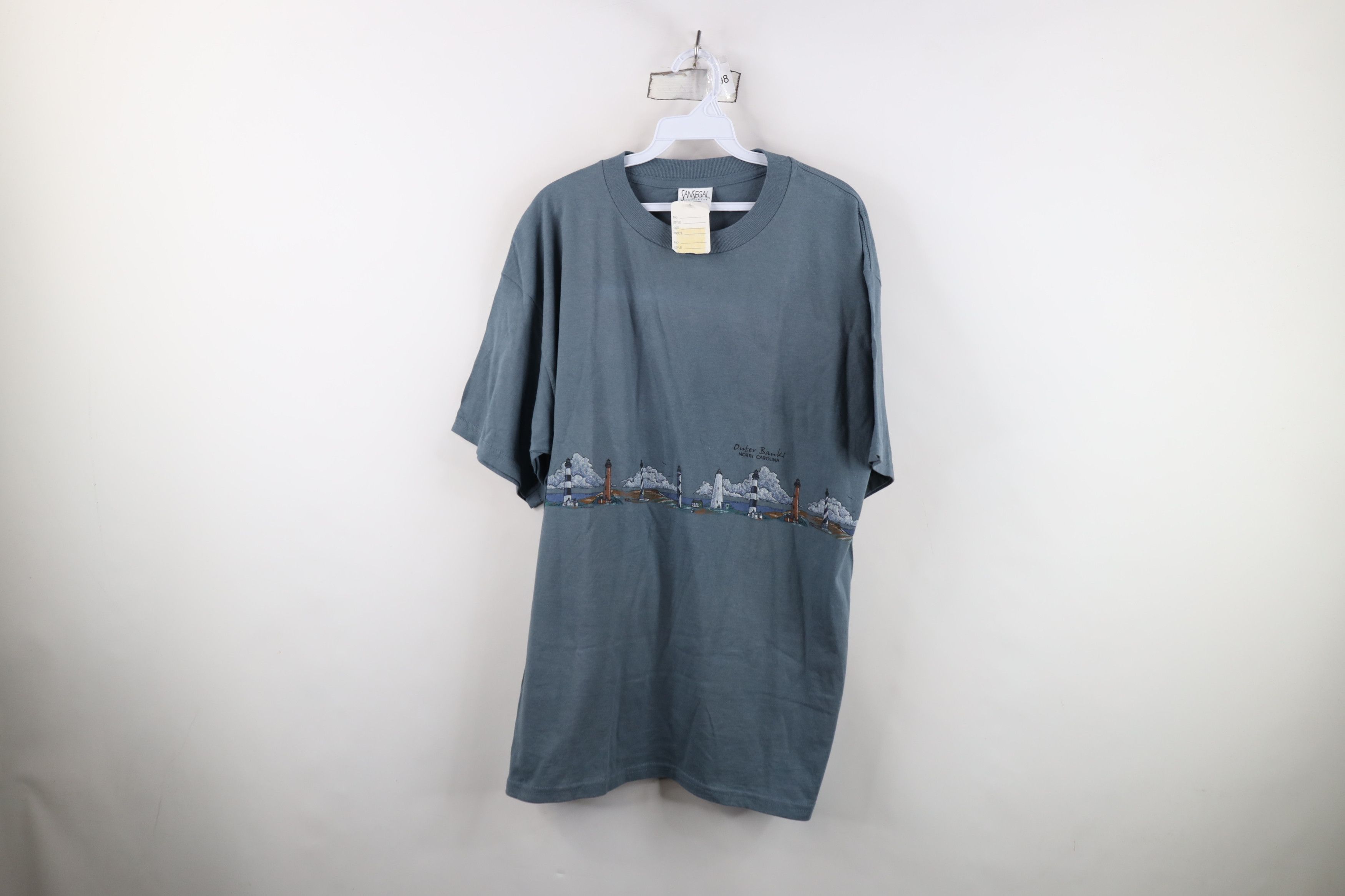 Vintage Deadstock Vintage 90s Streetwear Lighthouse Print T-Shirt Size US L / EU 52-54 / 3 - 1 Thumbnail
