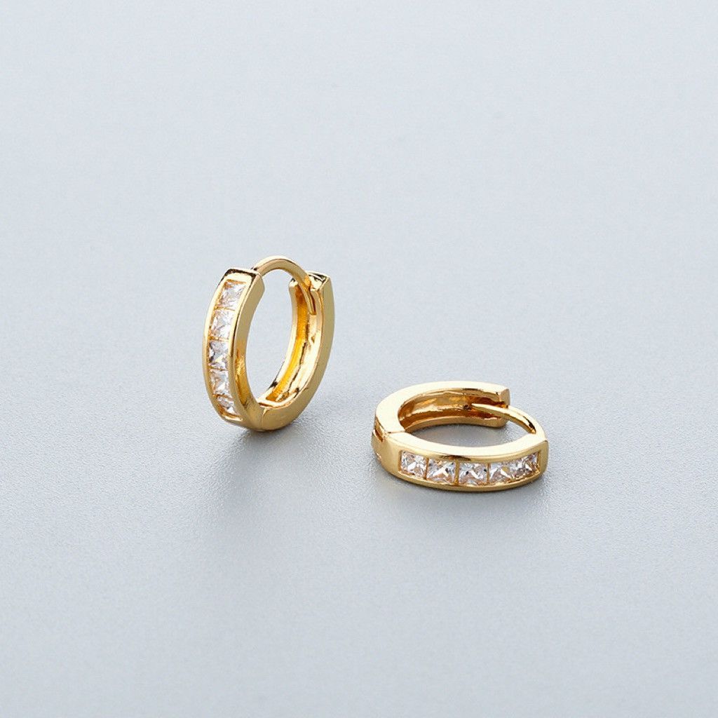 Other CZ Small Gold Hoop Earrings for Women Men Size ONE SIZE - 2 Thumbnail
