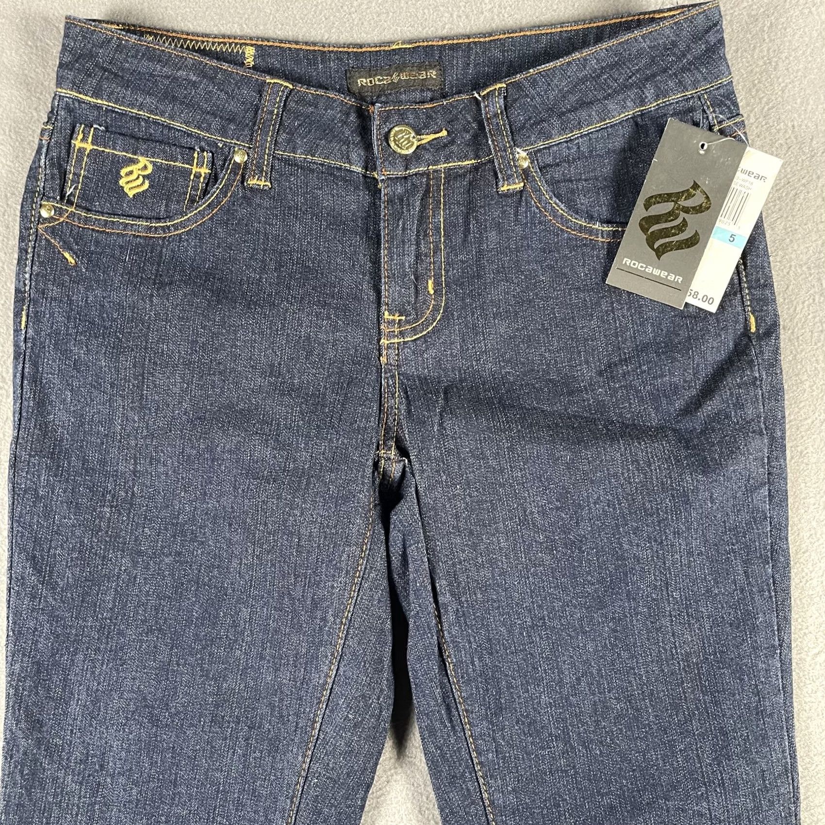 Rocawear Rocawear Jeans Womens 5 Blue Rinse Wash Straight Leg Stretch Denim Purple Back Size 27" / US 4 / IT 40 - 3 Thumbnail