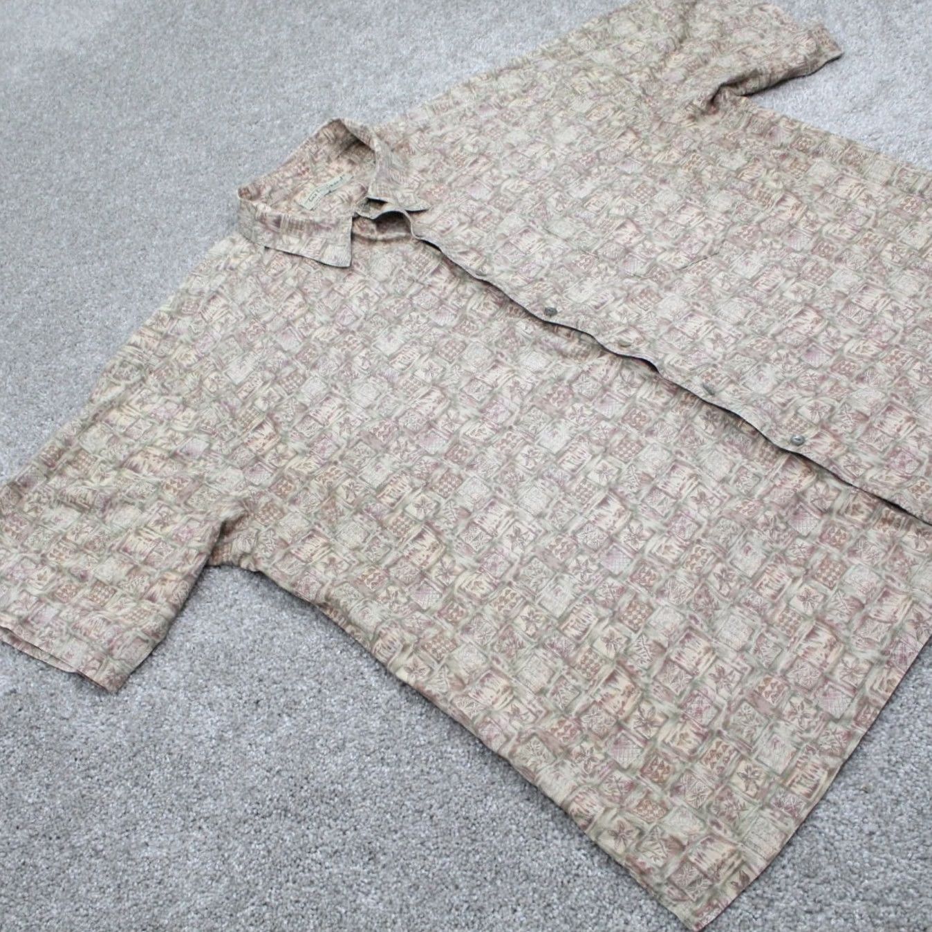 Tori Richard Tori Richard Shirt Adult 2XL XXL Beige Cotton Lawn Short Sleeve Button Up Size US XXL / EU 58 / 5 - 6 Thumbnail