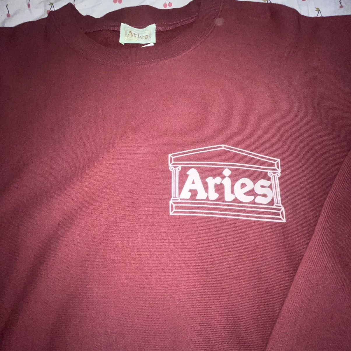 Aries Aries Sz Large Used Maroon Crewneck Size US L / EU 52-54 / 3 - 3 Thumbnail