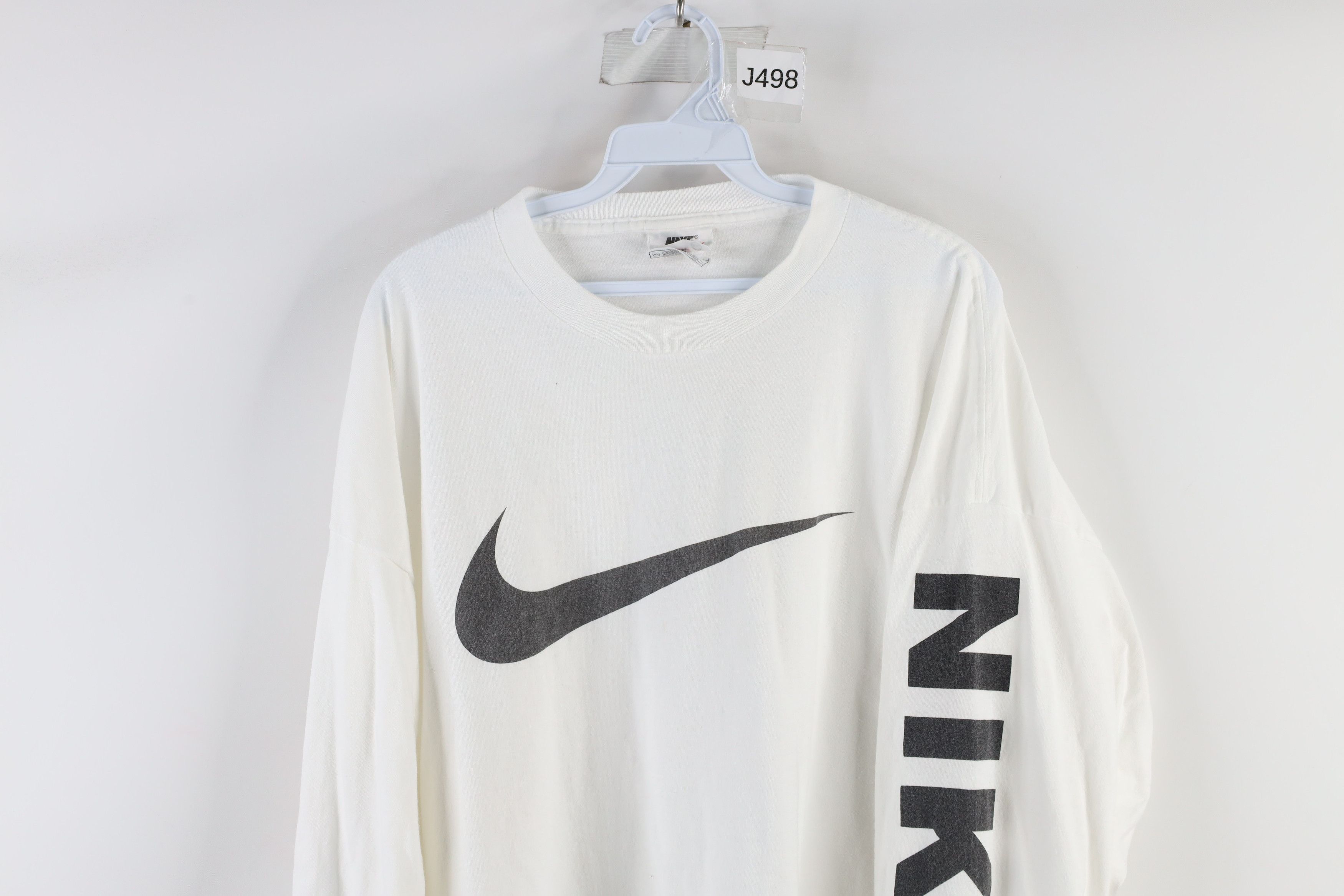 Nike × Vintage Vintage 90s Nike Travis Scott Big Swoosh Long Sleeve T-Shirt Size US XXL / EU 58 / 5 - 2 Thumbnail